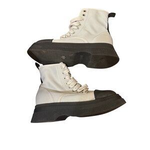 Ganni canvas high top platforms boots